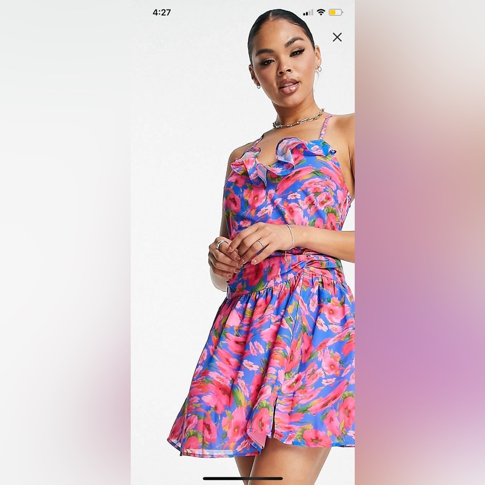 ASOS Brand New Ruched Mini Dress